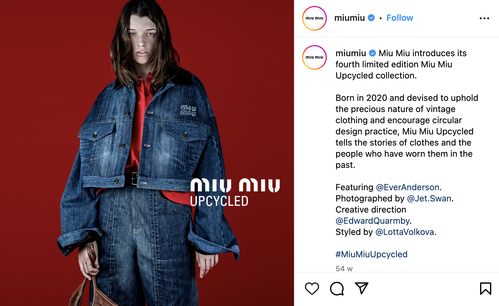 miu miu limited edition upcycled collection