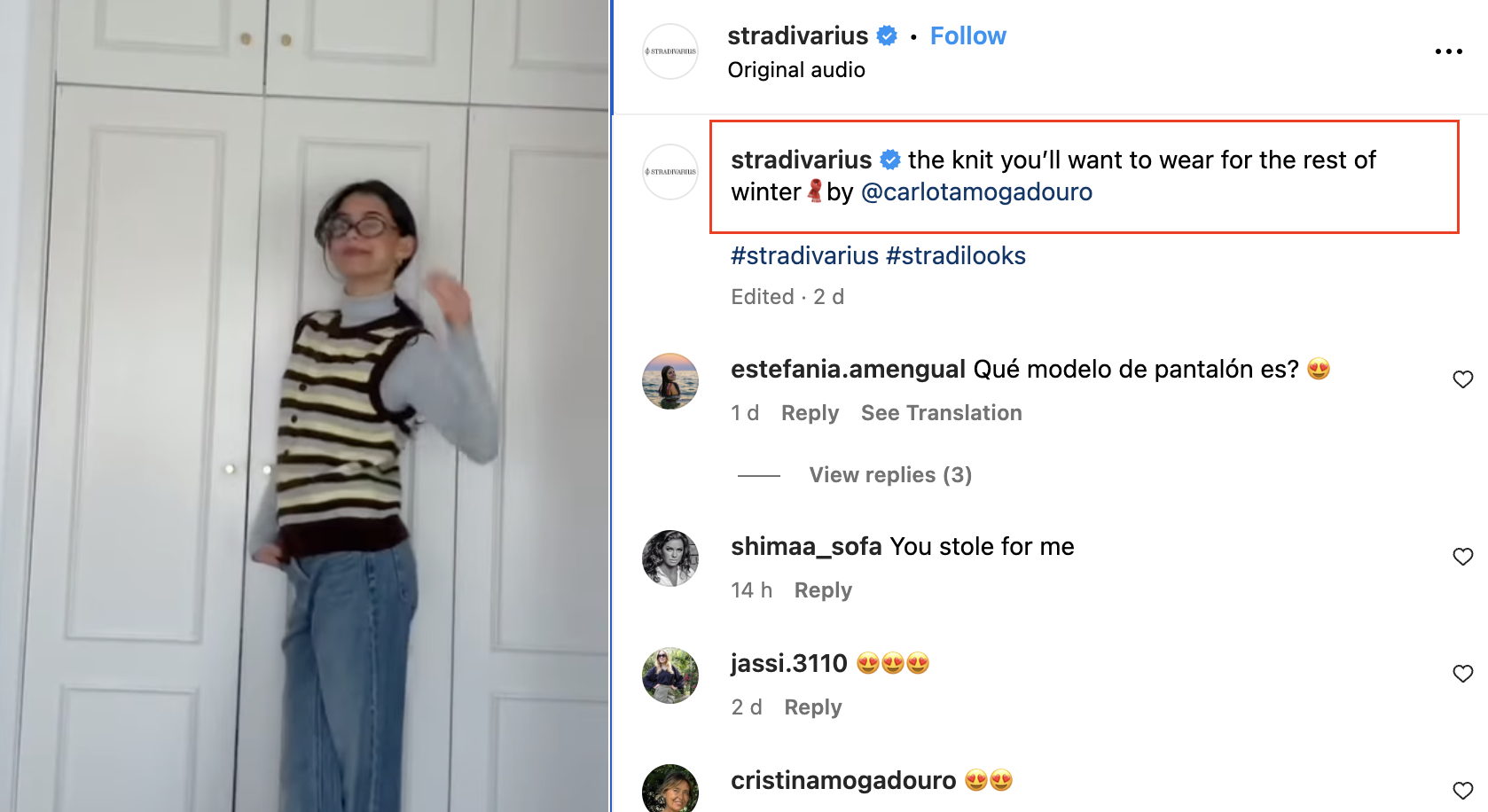 Stradivarius caption