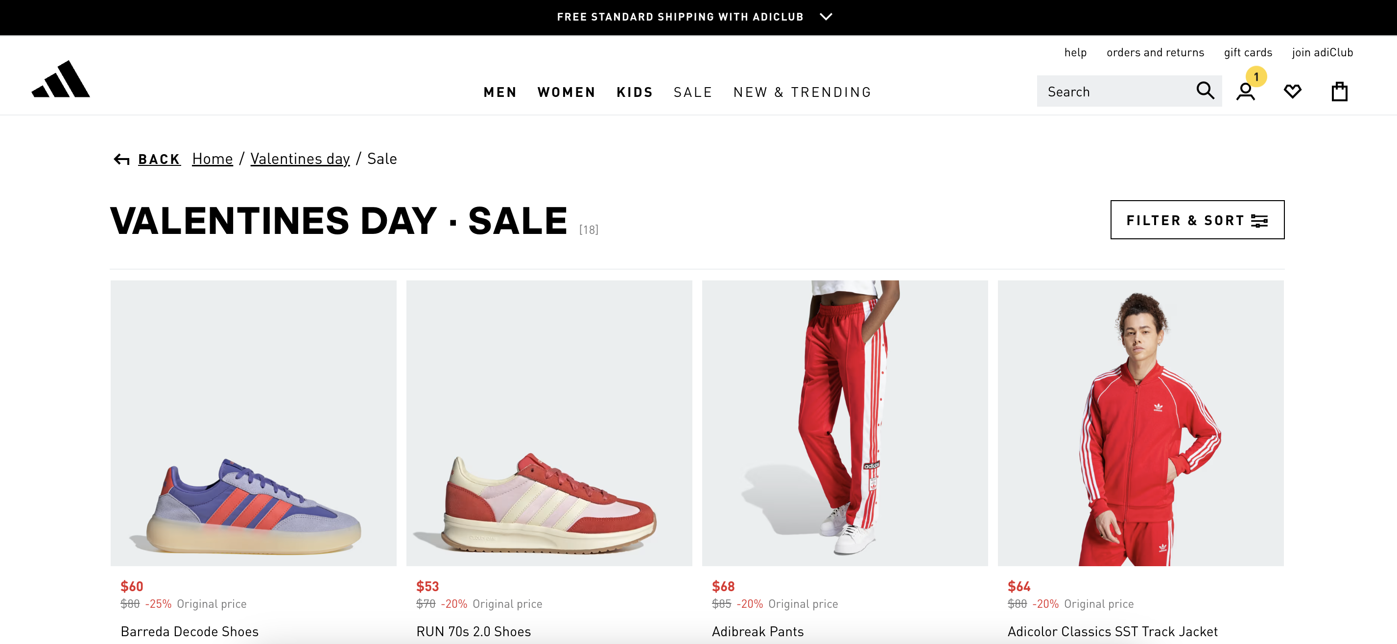 addidas valentine's day sale