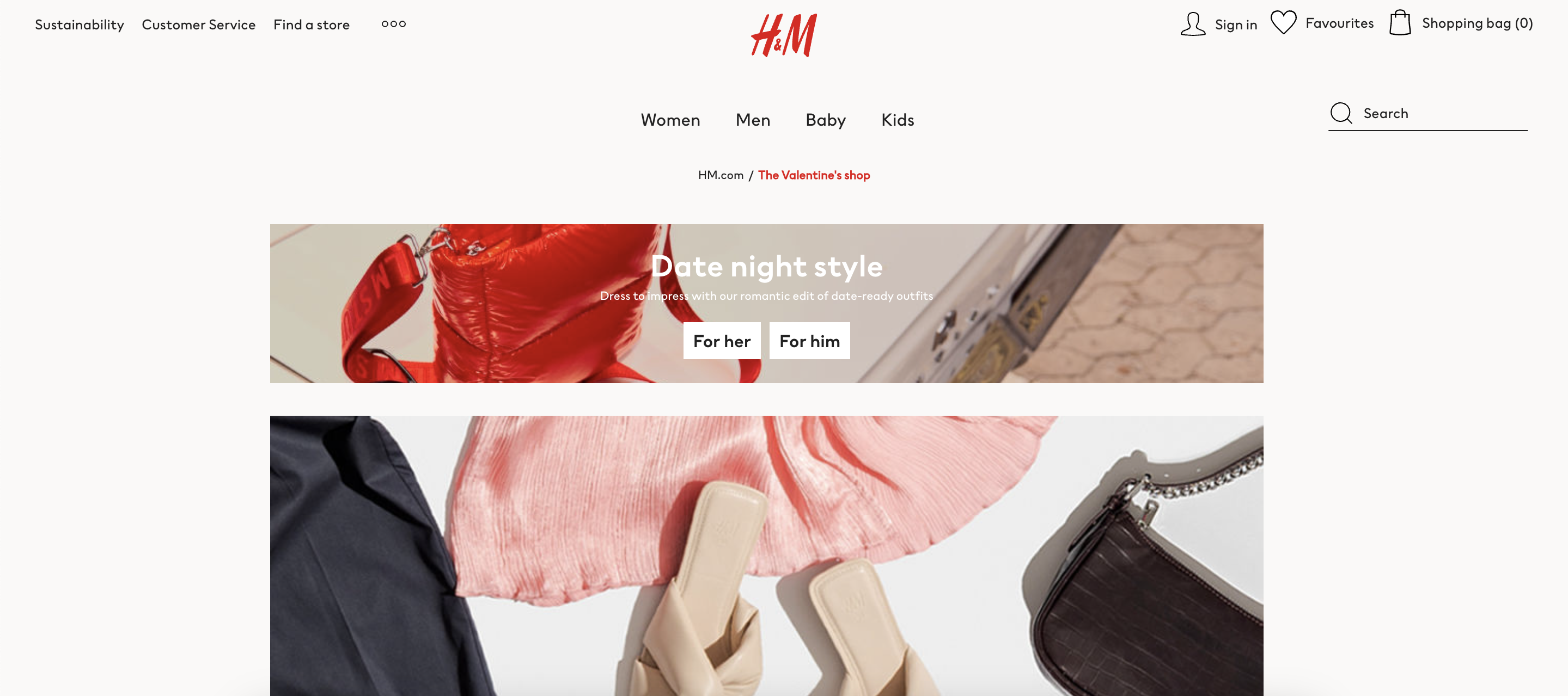 h&m valentine's shop