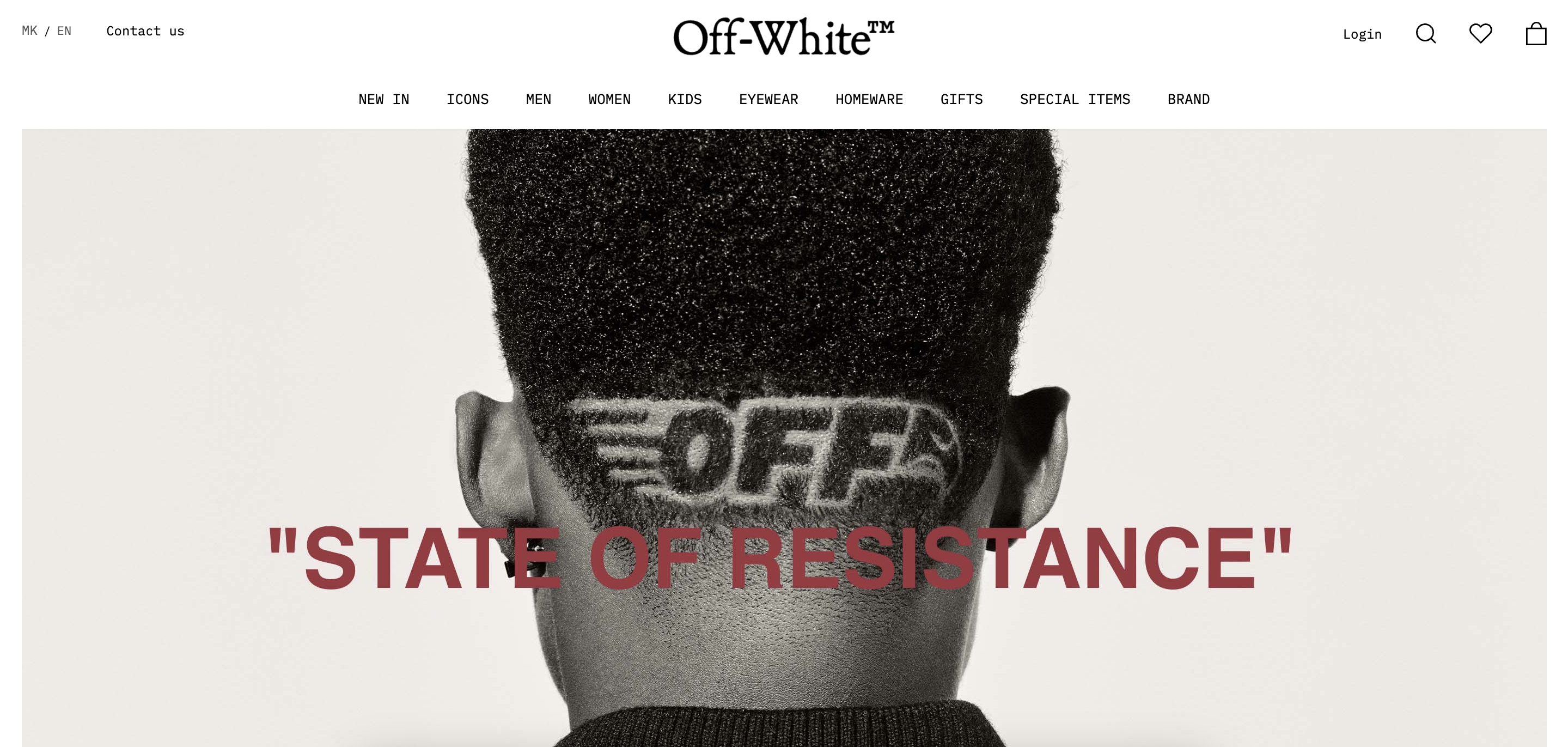 off white homepage